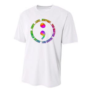 Suicide Awareness Semi Colon Support Youth Performance Sprint T-Shirt