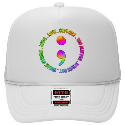Suicide Awareness Semi Colon Support Trucker Hat