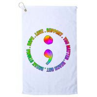 Suicide Awareness Semi Colon Support Golf Towel