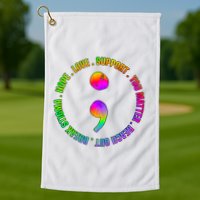 Suicide Awareness Semi Colon Support Golf Towel