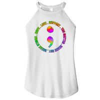 Suicide Awareness Semi Colon Support Women’s Perfect Tri Rocker Tank