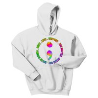 Suicide Awareness Semi Colon Support Kids Hoodie