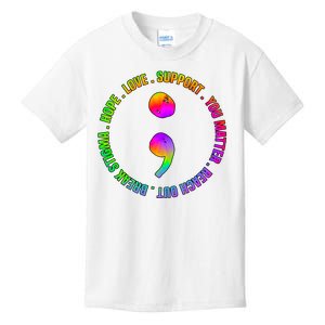 Suicide Awareness Semi Colon Support Kids T-Shirt