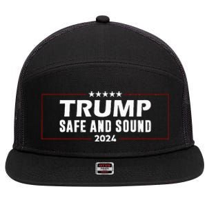 Safe And Sound Trump 2024 7 Panel Mesh Trucker Snapback Hat