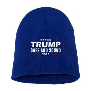 Safe And Sound Trump 2024 Short Acrylic Beanie