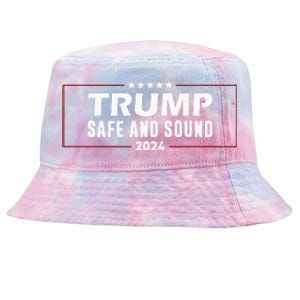 Safe And Sound Trump 2024 Tie-Dyed Bucket Hat