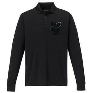 Scales And Steady Sips Funny Snake Tea Lovers Performance Long Sleeve Polo