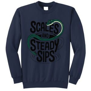 Scales And Steady Sips Funny Snake Tea Lovers Sweatshirt