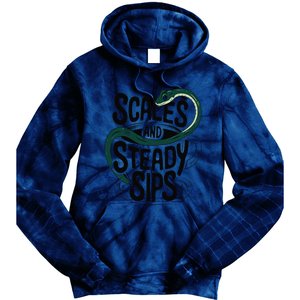 Scales And Steady Sips Funny Snake Tea Lovers Tie Dye Hoodie