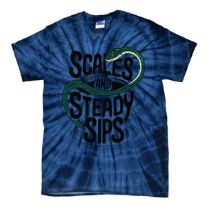 Scales And Steady Sips Funny Snake Tea Lovers Tie-Dye T-Shirt