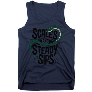 Scales And Steady Sips Funny Snake Tea Lovers Tank Top