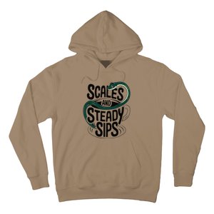 Scales And Steady Sips Funny Snake Tea Lovers Hoodie