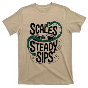 Scales And Steady Sips Funny Snake Tea Lovers T-Shirt