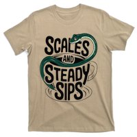 Scales And Steady Sips Funny Snake Tea Lovers T-Shirt