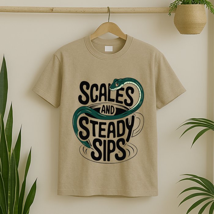 Scales And Steady Sips Funny Snake Tea Lovers T-Shirt