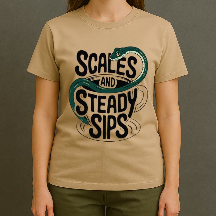Scales And Steady Sips Funny Snake Tea Lovers T-Shirt