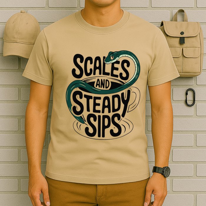 Scales And Steady Sips Funny Snake Tea Lovers T-Shirt