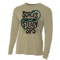 Scales And Steady Sips Funny Snake Tea Lovers Cooling Performance Long Sleeve Crew