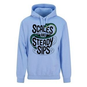 Scales And Steady Sips Funny Snake Tea Lovers Unisex Surf Hoodie