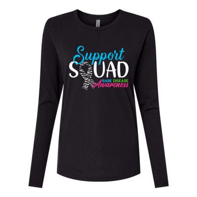 Support Awareness Squad I Zebra Ribbon I Rare Diseases Womens Cotton Relaxed Long Sleeve T-Shirt