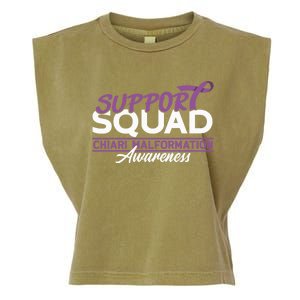 Support Awareness Squad I CM Cerebellum Chiari Malformation Garment-Dyed Women's Muscle Tee