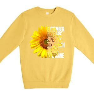 September Are Sunshine Mixed Hurricane Sunflower Gift Premium Crewneck Sweatshirt