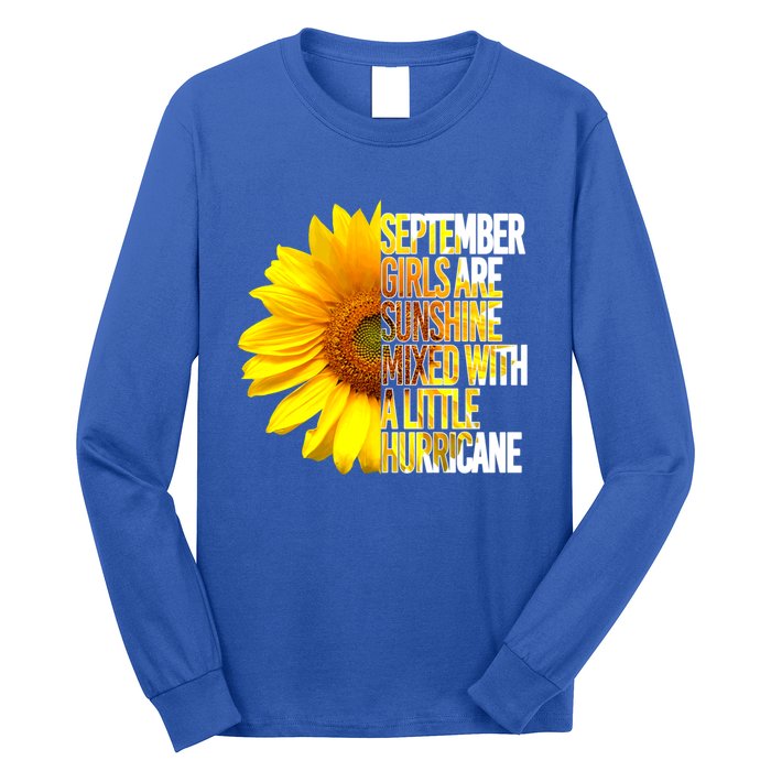 September Are Sunshine Mixed Hurricane Sunflower Gift Long Sleeve Shirt