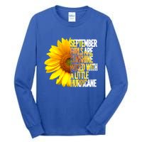 September Are Sunshine Mixed Hurricane Sunflower Gift Tall Long Sleeve T-Shirt