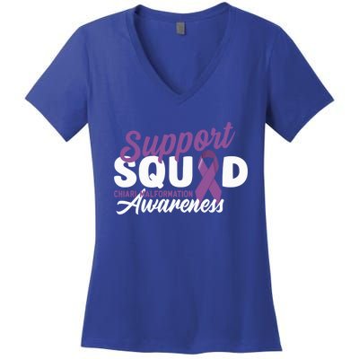 Support Awareness Squad I CM Cerebellum Chiari Malformation Women's V-Neck T-Shirt