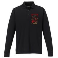 Snake And Skull Performance Long Sleeve Polo