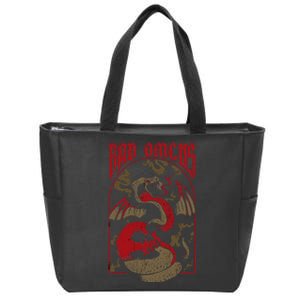 Snake And Skull Zip Tote Bag