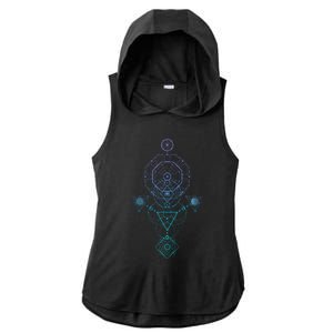 Starseed Activation Sacred Geometry Ladies PosiCharge Tri-Blend Wicking Draft Hoodie Tank