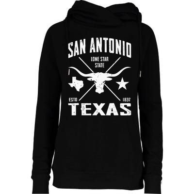 San Antonio Womens Funnel Neck Pullover Hood