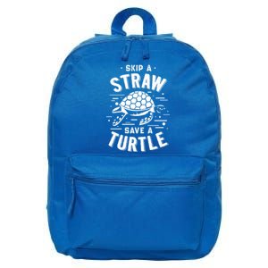 Skip A Straw Save A Turtle Gift For Ocean Animal Lovers Great Gift 16 in Basic Backpack