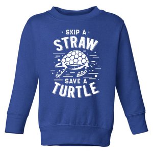 Skip A Straw Save A Turtle Gift For Ocean Animal Lovers Great Gift Toddler Sweatshirt