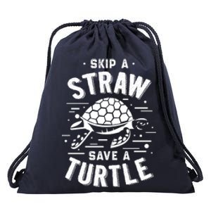 Skip A Straw Save A Turtle Gift For Ocean Animal Lovers Great Gift Drawstring Bag