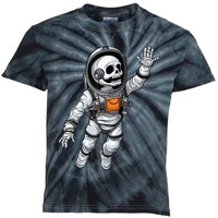 Space Astronaut Skeleton Halloween Kids Girls Kids Tie-Dye T-Shirt