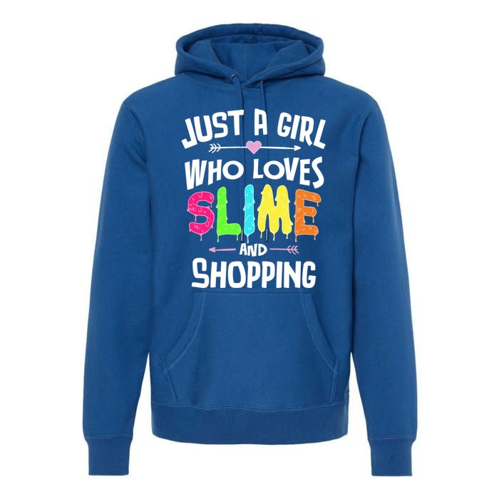 Slime And Shopping Funny Gift Funny Gift Premium Hoodie