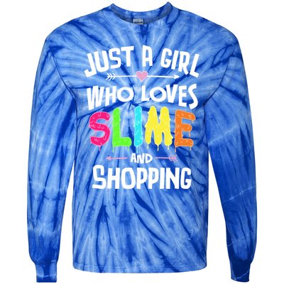 Slime And Shopping Funny Gift Funny Gift Tie-Dye Long Sleeve Shirt