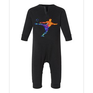 Soccer Athlete Sports Graphic Drawing Infant Fleece One Piece