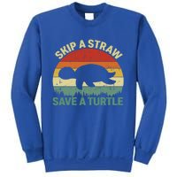 Skip A Straw Save A Turtle Vintage Sea Turtle Gift Sweatshirt