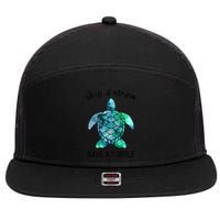 Skip A Straw Save A Turtle Ocean Animal Funny Gift Sea Turtle Gift 7 Panel Mesh Trucker Snapback Hat