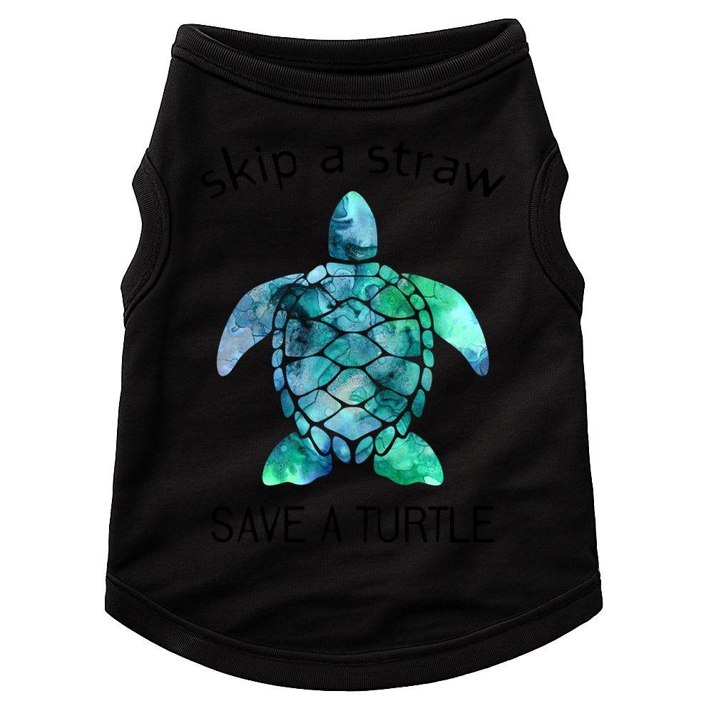 Skip A Straw Save A Turtle Ocean Animal Funny Gift Sea Turtle Gift Doggie Tank