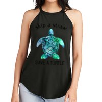 Skip A Straw Save A Turtle Ocean Animal Funny Gift Sea Turtle Gift Women's Perfect Tri Rocker Tank