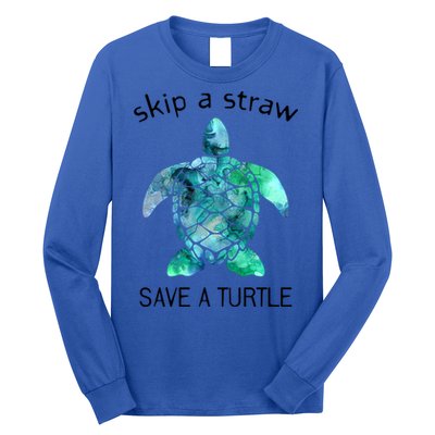Skip A Straw Save A Turtle Ocean Animal Funny Gift Sea Turtle Gift Long Sleeve Shirt