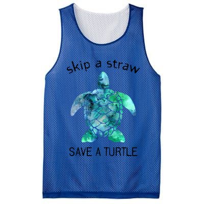 Skip A Straw Save A Turtle Ocean Animal Funny Gift Sea Turtle Gift Mesh Reversible Basketball Jersey Tank