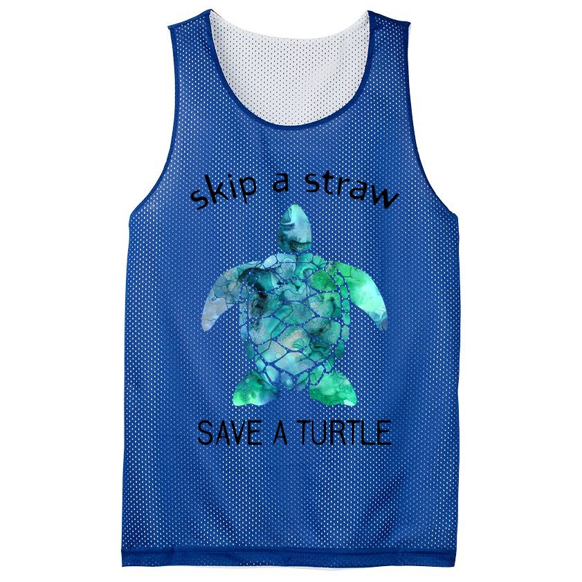 Skip A Straw Save A Turtle Ocean Animal Funny Gift Sea Turtle Gift Mesh Reversible Basketball Jersey Tank