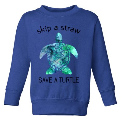 Skip A Straw Save A Turtle Ocean Animal Funny Gift Sea Turtle Gift Toddler Sweatshirt