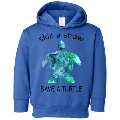 Skip A Straw Save A Turtle Ocean Animal Funny Gift Sea Turtle Gift Toddler Hoodie