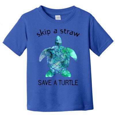 Skip A Straw Save A Turtle Ocean Animal Funny Gift Sea Turtle Gift Toddler T-Shirt